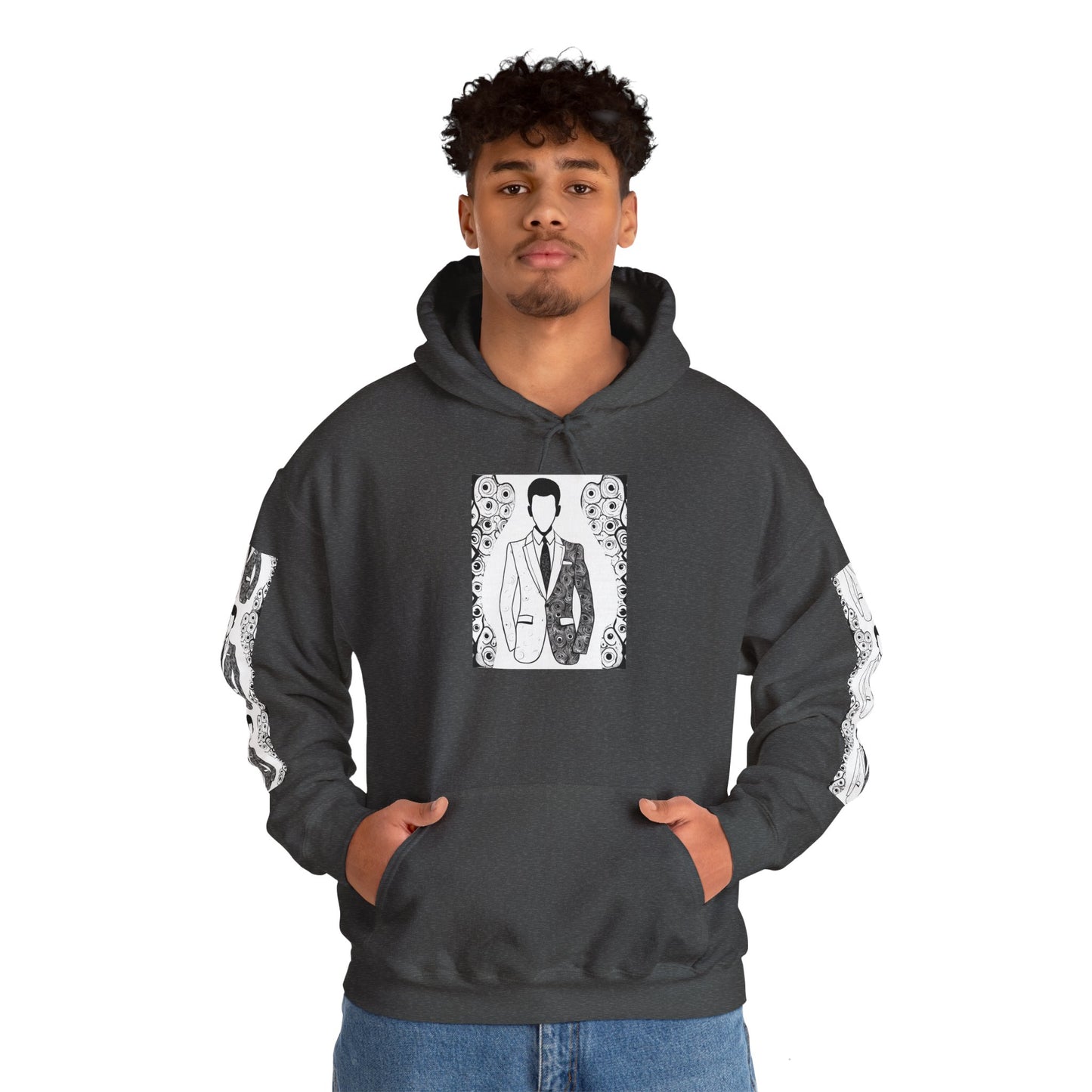 Hooded Sweatshirt - Eyes Only Look Out Exclusive No Face Suit and Eyes Design