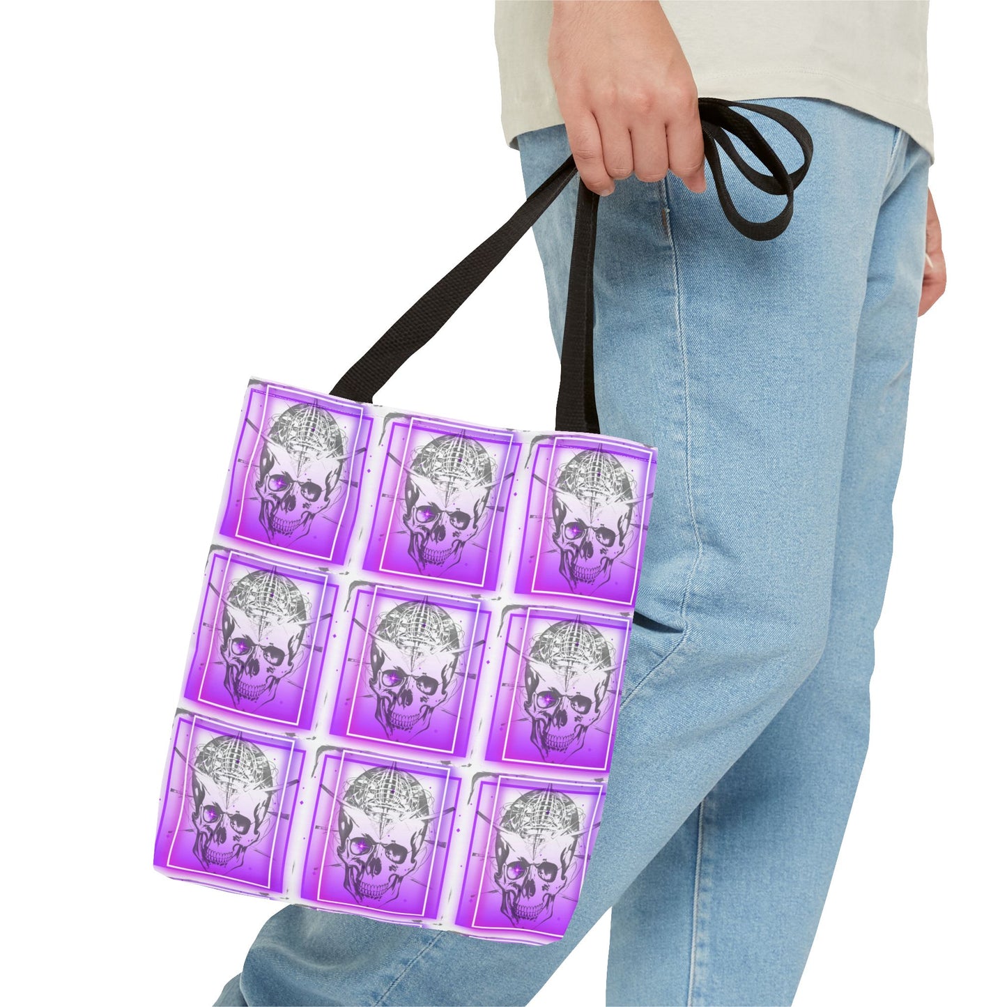 Gothic Skull Tote Bag - Stylish Eco-Friendly Shopping, Alternative Gothic Shoulder Bag, Reusable Skull Print Tote, Halloween Trick-or-Treat