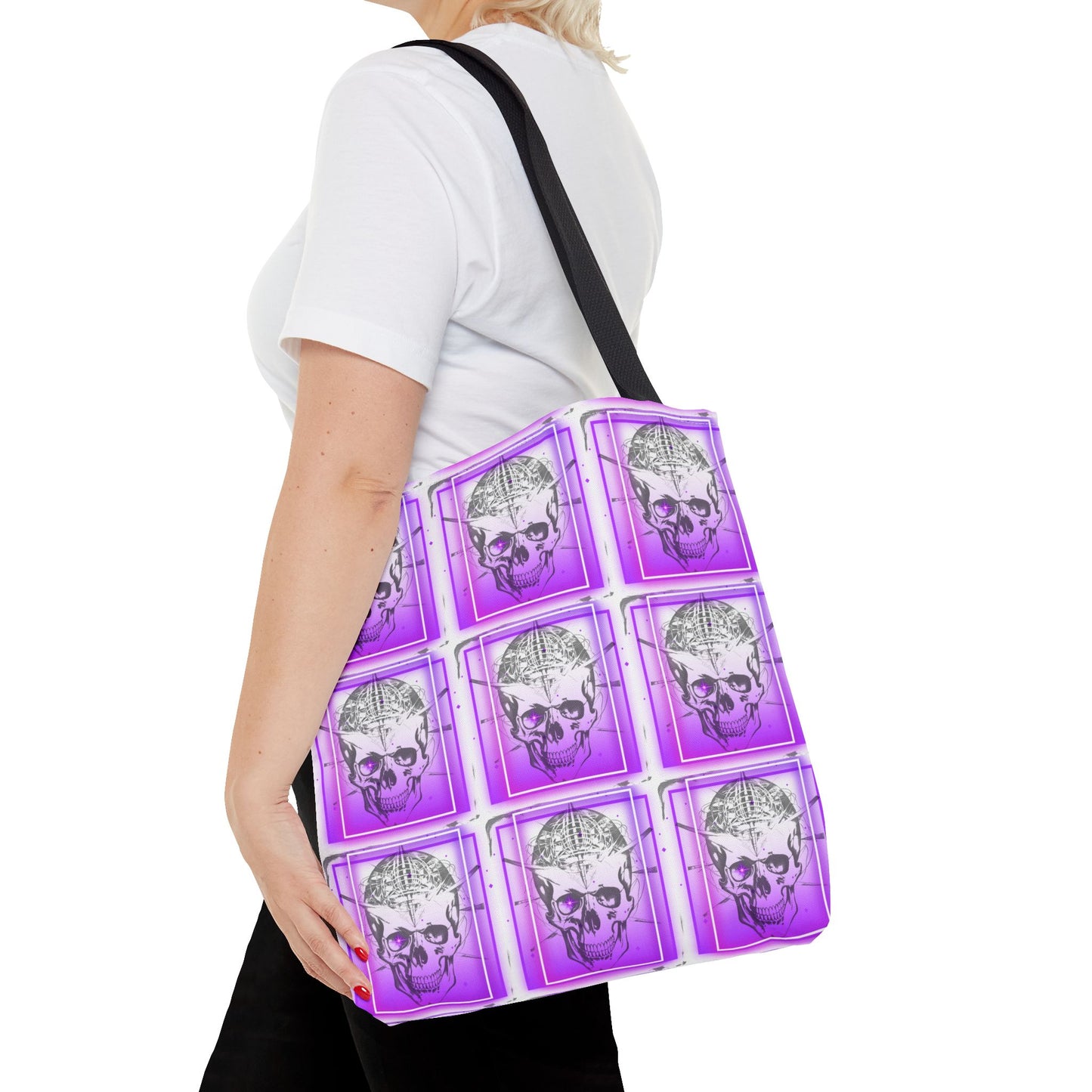 Gothic Skull Tote Bag - Stylish Eco-Friendly Shopping, Alternative Gothic Shoulder Bag, Reusable Skull Print Tote, Halloween Trick-or-Treat