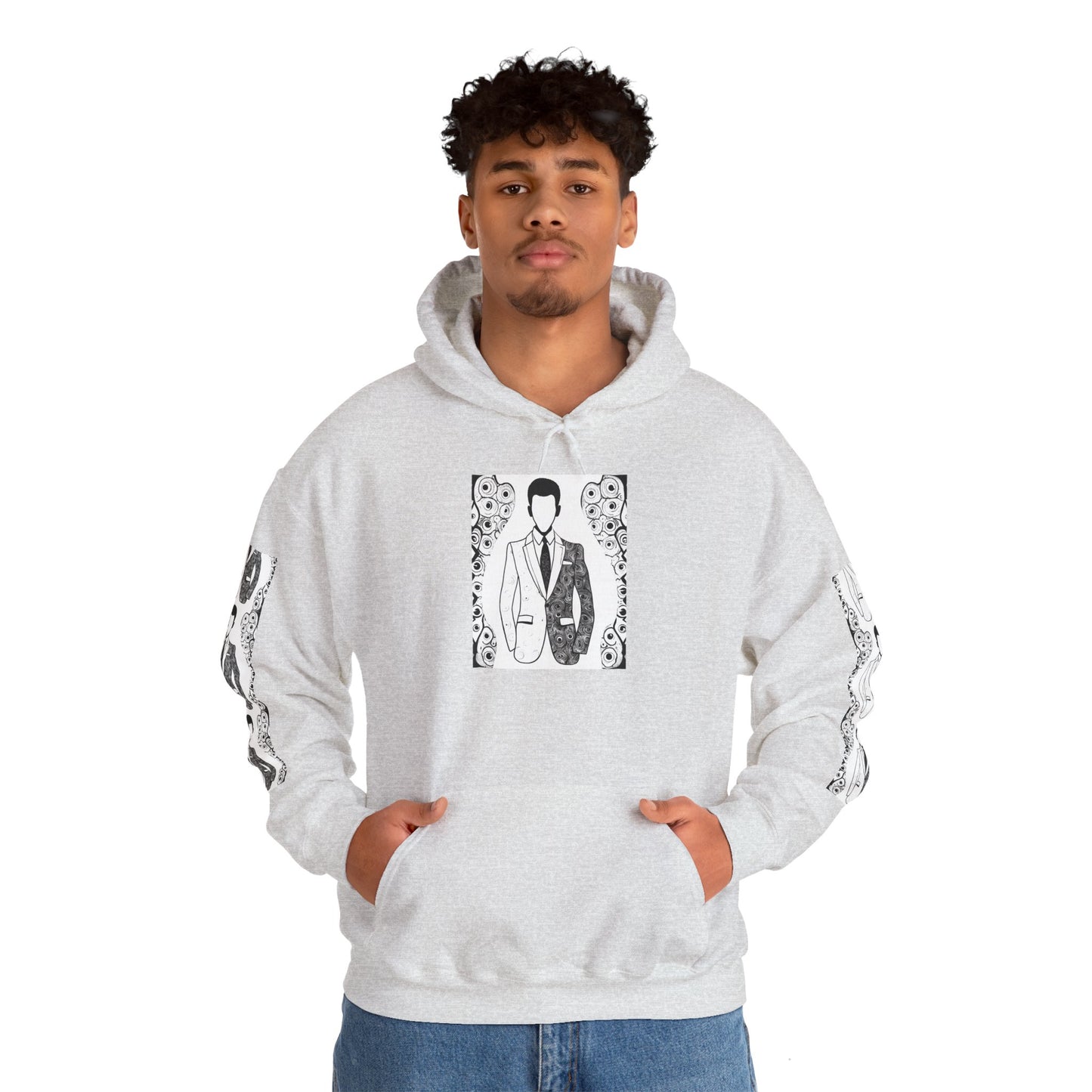 Hooded Sweatshirt - Eyes Only Look Out Exclusive No Face Suit and Eyes Design