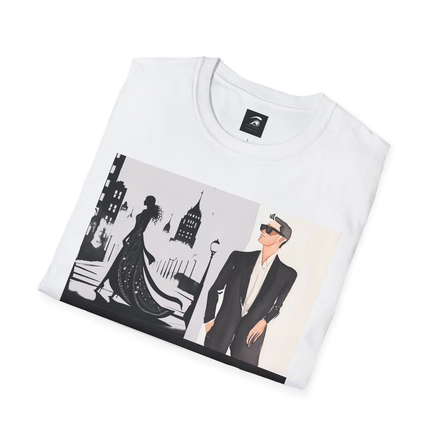 Chic Cityscape T-Shirt - Fashion Illustration Design