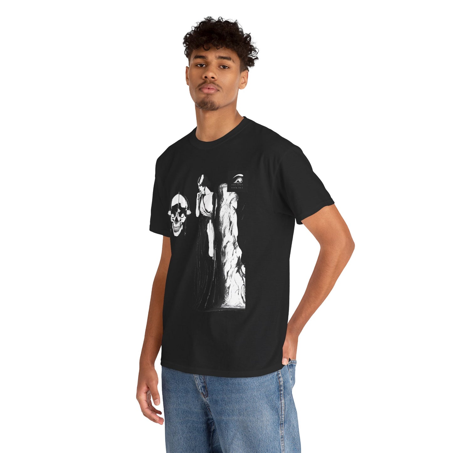 Model at Skull Graphic T-Shirt