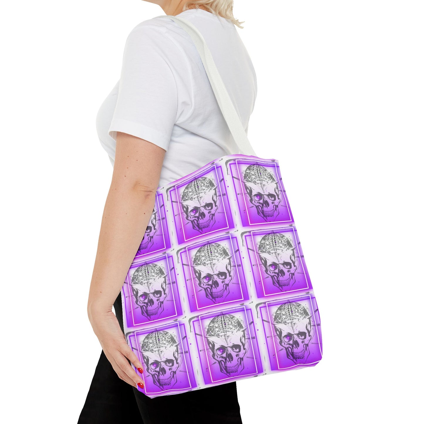 Gothic Skull Tote Bag - Stylish Eco-Friendly Shopping, Alternative Gothic Shoulder Bag, Reusable Skull Print Tote, Halloween Trick-or-Treat